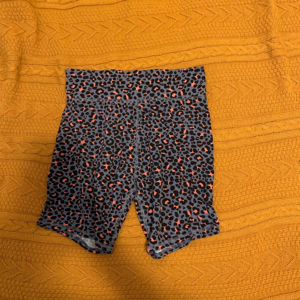 leopard print biker shorts